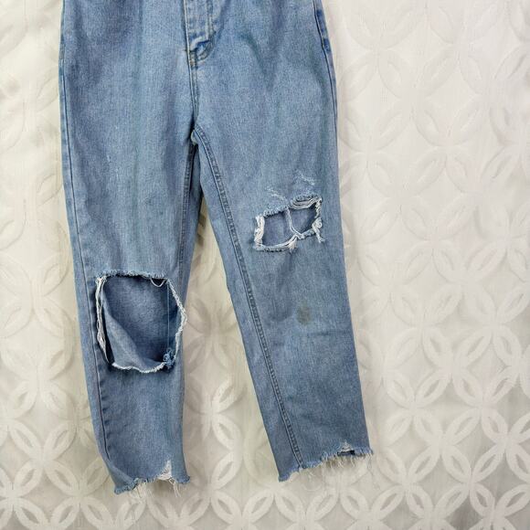 OAK+FORT High Rise Ripped Distressed Mom Baggy Jeans Size 25 - Picture 4 of 11